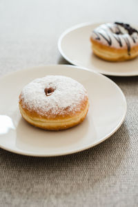 Close-up of cake in plate on table