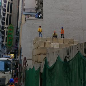 People working at construction site
