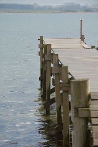 Wooden pier on lake