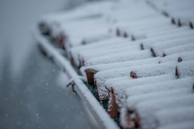 Close-up of snow covered land