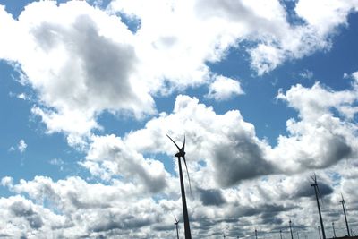 Low angle view of wind turbine against sky