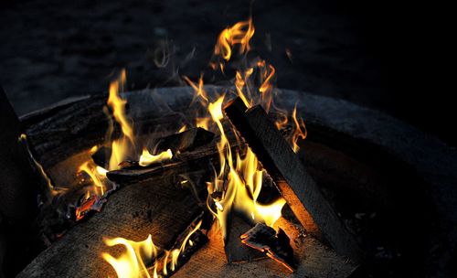 Close-up of fireplace