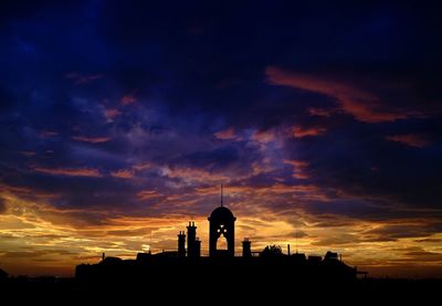 Silhouette of building at night