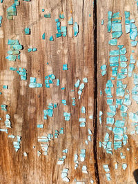 Full frame shot of weathered wooden table