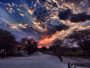 Scenic view of cloudy sky at sunset