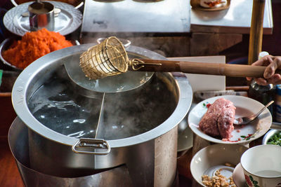 Close-up of food on table