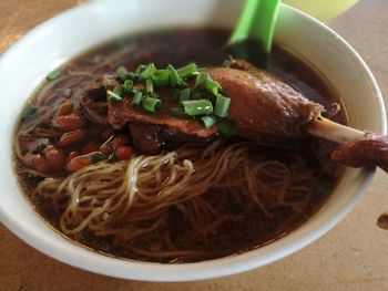 Close-up of soup in bowl