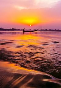 Scenic view of sea during sunset