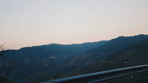 Scenic view of mountains against clear sky