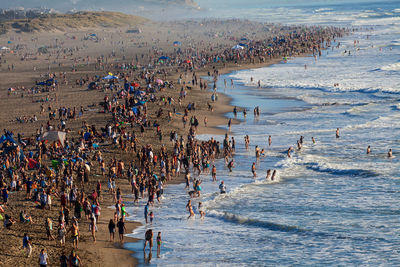 High angle view of beach