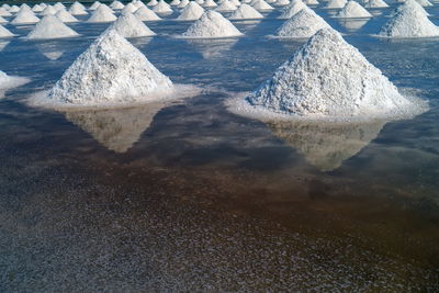 High angle view of ice cream on land