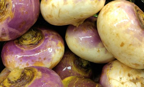 Full frame shot of turnips at market