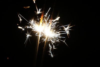 Firework display at night