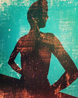 Close-up of blue wall