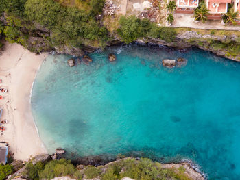 High angle view of swimming pool