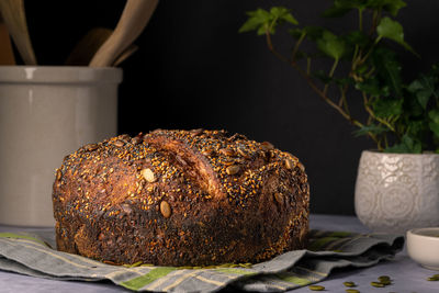 Close-up of bread on table