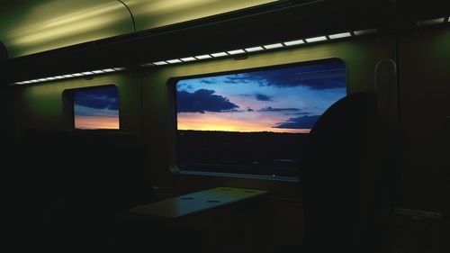 Sunset seen through train window