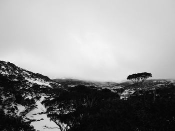 Scenic view of mountains against clear sky