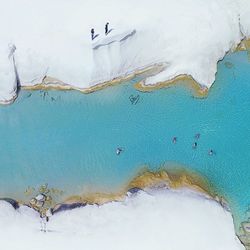 High angle view of beach during winter