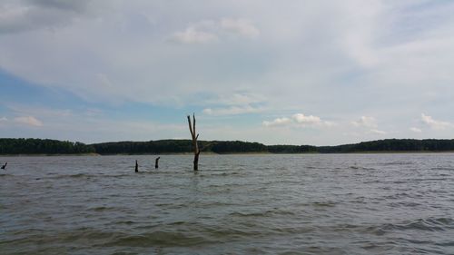 Scenic view of calm sea against sky