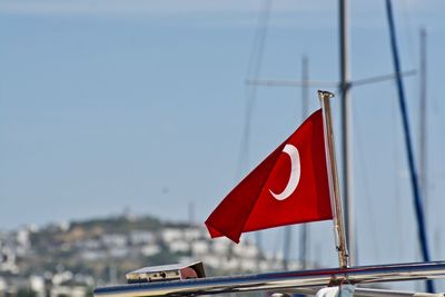 Close-up of flag against clear sky