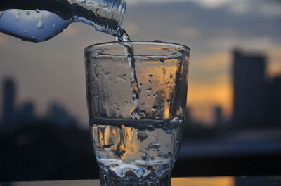 Close-up of beer in water