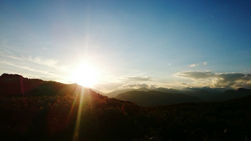 Scenic view of landscape against sky during sunset