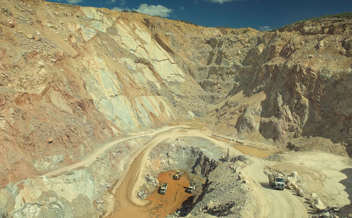 High angle view of mountain road