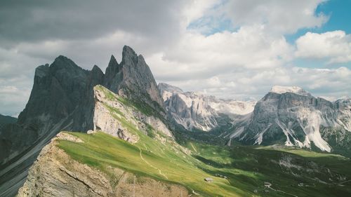 Scenic view of mountains against sky