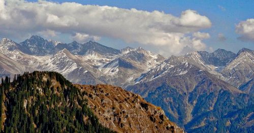 Scenic view of mountain range against sky