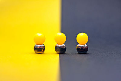 Close-up of toys on table