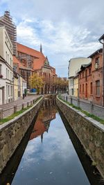 Reflection of buildings in water