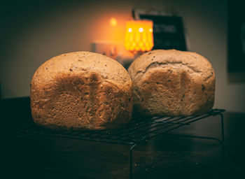 Close-up of bread on table