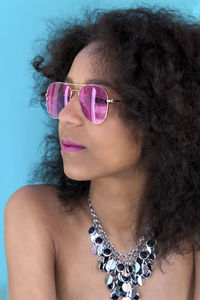 Portrait of woman wearing sunglasses