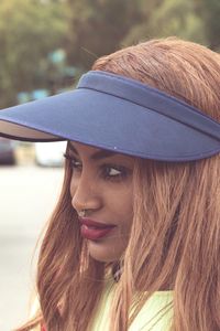 Close-up portrait of young woman