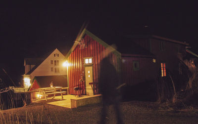 Illuminated street light at night