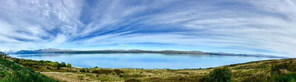 Panoramic view of lake against sky