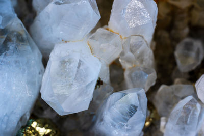 Close-up of snow on rocks