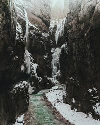 Scenic view of river flowing through rocks