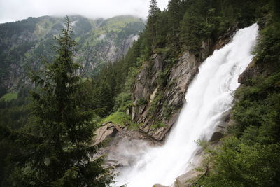 Scenic view of waterfall in forest