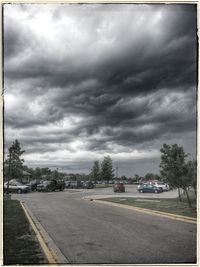 Road against cloudy sky