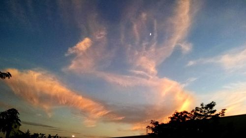 Low angle view of sky at sunset