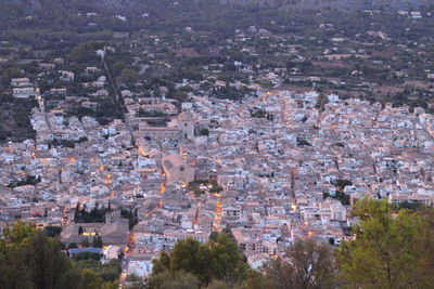 High angle shot of townscape