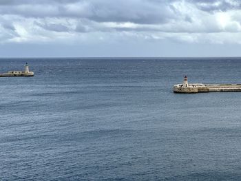 Two lighthouses and the sea