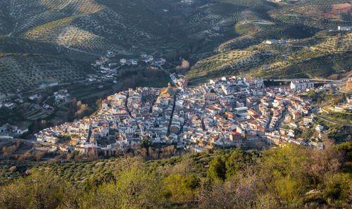 High angle view of townscape