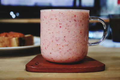 Close-up of breakfast on table