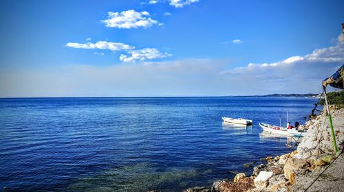 Boats in sea