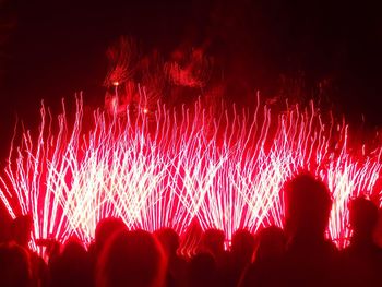 Firework display at night