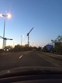 View of road against blue sky