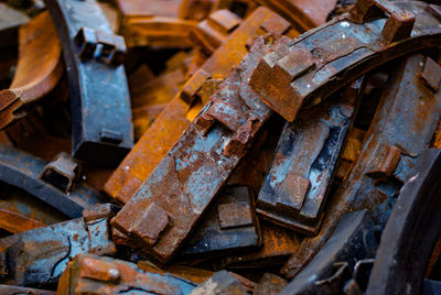 Close-up of rusty machine part